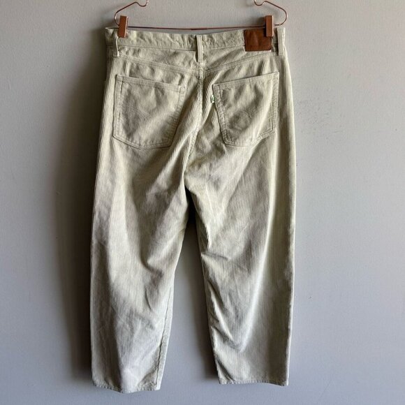 Levis Premium Mens Corduroy Baggy Dad Straight Leg Pants Off White Size 31 - Picture 10 of 11